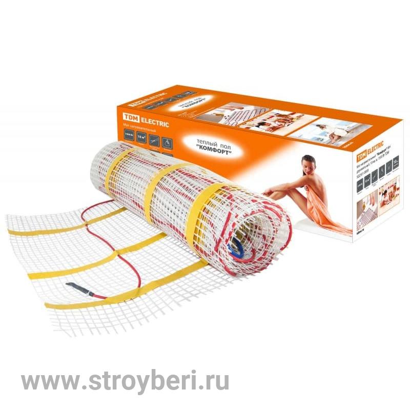 SQ2501-0008 Мат нагревательный 'Комфорт' МН двухжильный, 10 кв. м, 1500 Вт TDM