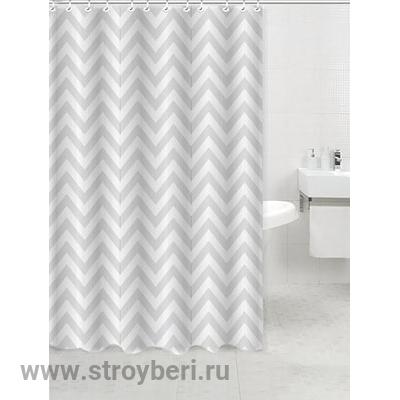 Штора д/ванной комнаты с кольцами GOTA ROCIO® Grey Aqua 180*180 1/25