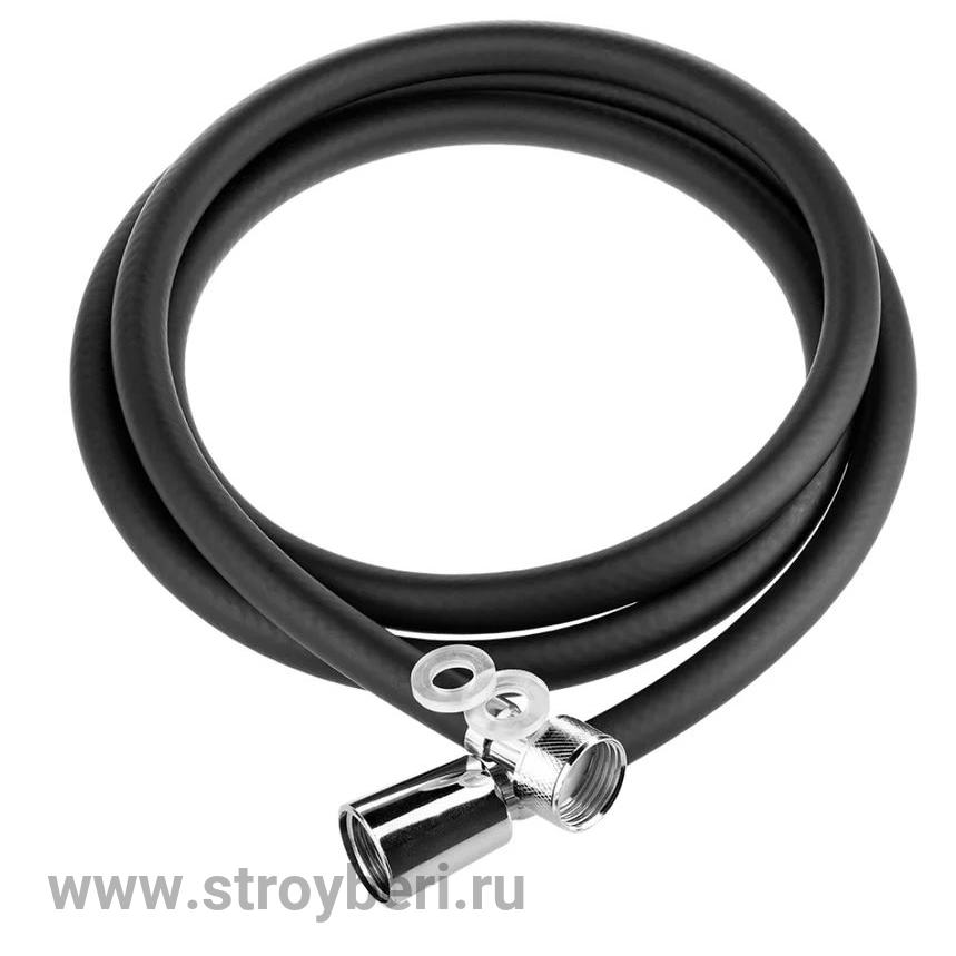 Шланг д/душа 170см ПВХ черный матовый с защитой от перекручивания
