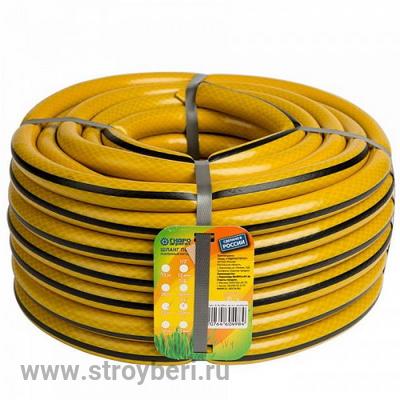 Шланг 3/4 ПВХ Гидро армированный желтый с черной полосой 25м.