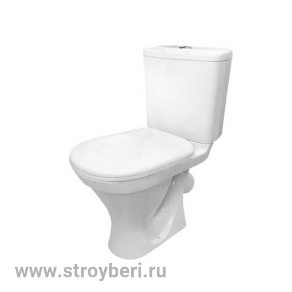 Унитаз-компакт 'Нева' СТАНДАРТ (кос, нижн, арм. 1 реж., сид. полипроп.) (Sanita) NEW