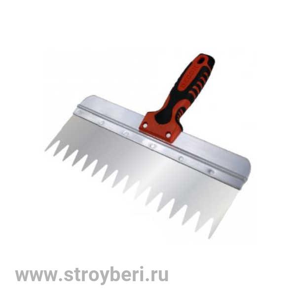 320-7250 Шпатель DECOR 250 мм, зуб треугольный 20*27 мм, 0,5 мм (12шт/60шт)