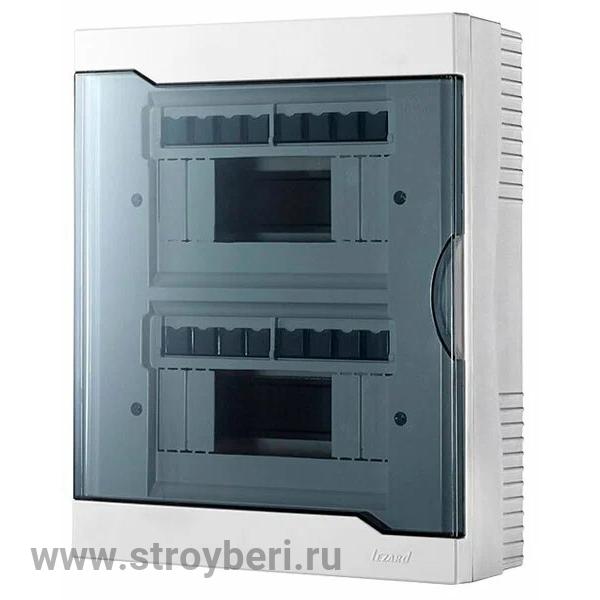 LEZARD Бокс с прозрачной крышкой ЩРН-П-16 для наружной уст. 16-и модульных устройств