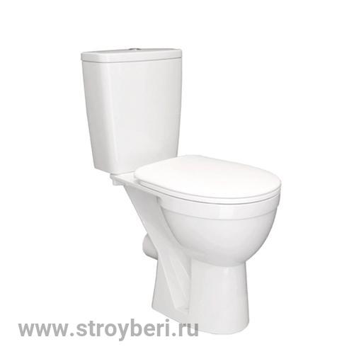 Унитаз-компакт 'Ресса' белый (гориз, нижн, сид.полип, 2-х кноп.арм) (Rosa)