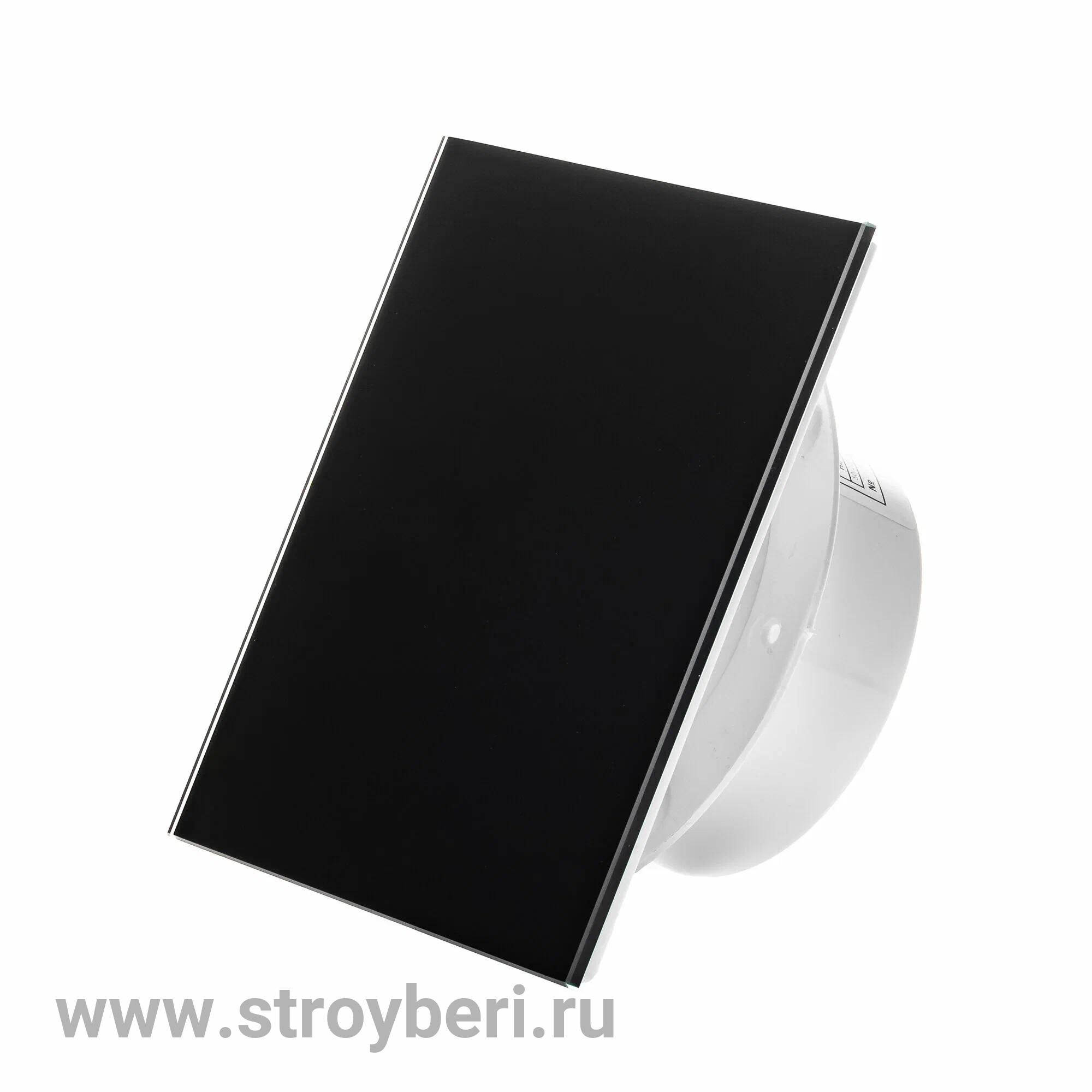 Вытяжной вентилятор тонкий SlimVent MV 100,стекло квадрат черный глянцевый