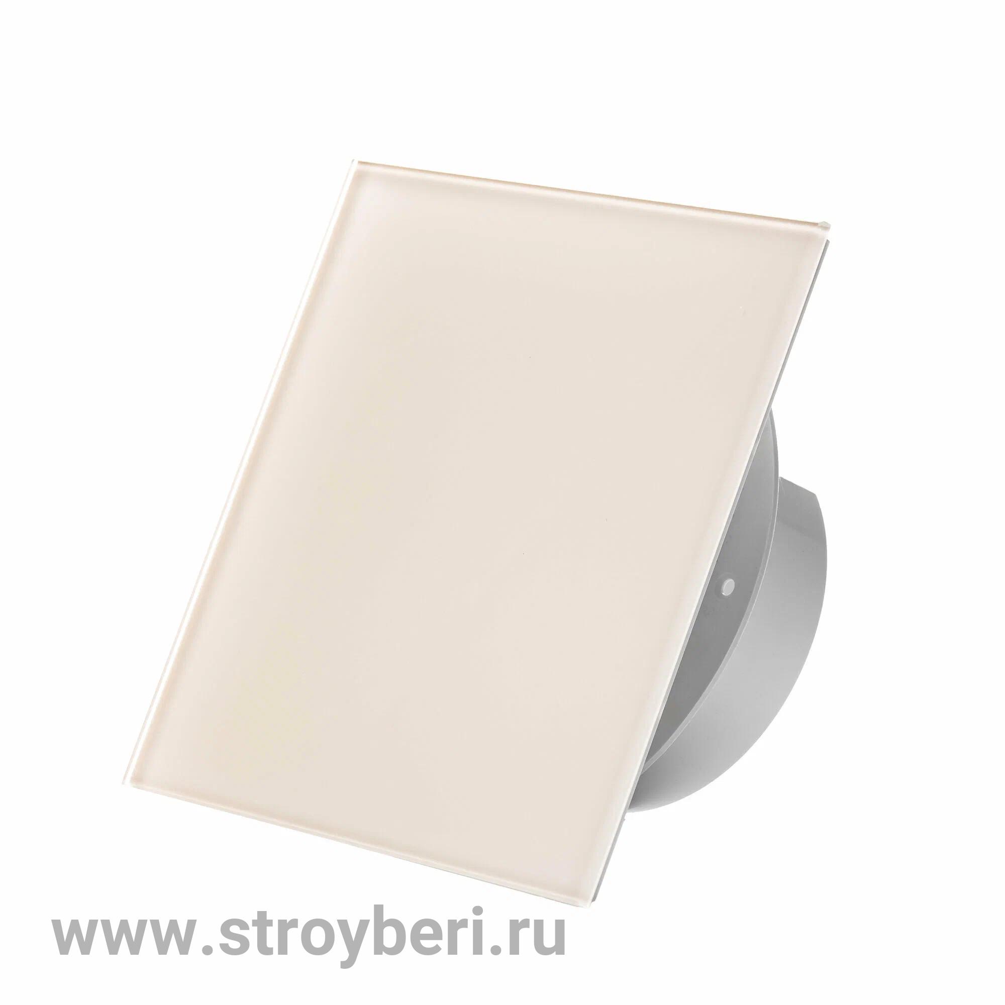 Вытяжной вентилятор тонкий SlimVent MV 100,стекло квадрат бежевый глянцевый