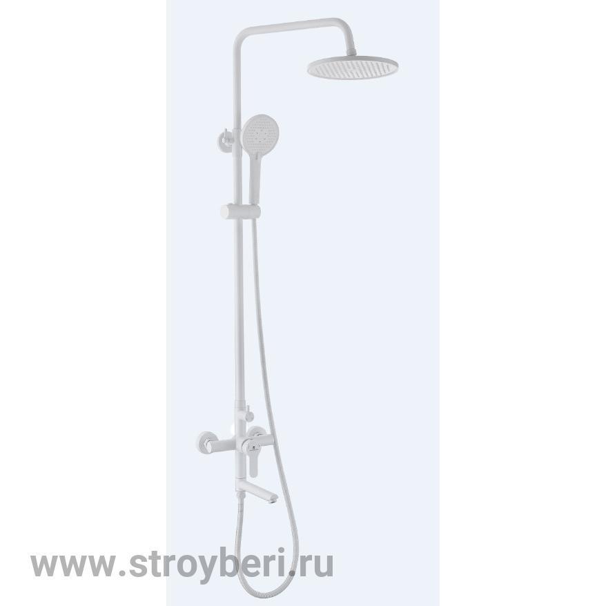 Душевая система 3-х функц.,смеситель шар., излив L-20, цвет белый, материал нерж. сталь G690273 Alga