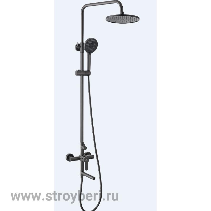 Душевая система 3-хфункц.,смеситель шар. излив L-20,цвет оружейная сталь,материал нерж.сталь G690272