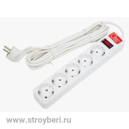 СОЮЗ Сетевой фильтр 5 Гн. ПВС 3*0,75 белый 3м 1/30