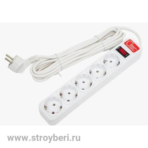 СОЮЗ Сетевой фильтр 5 Гн. ПВС 3*0,75 белый 5м 1/25