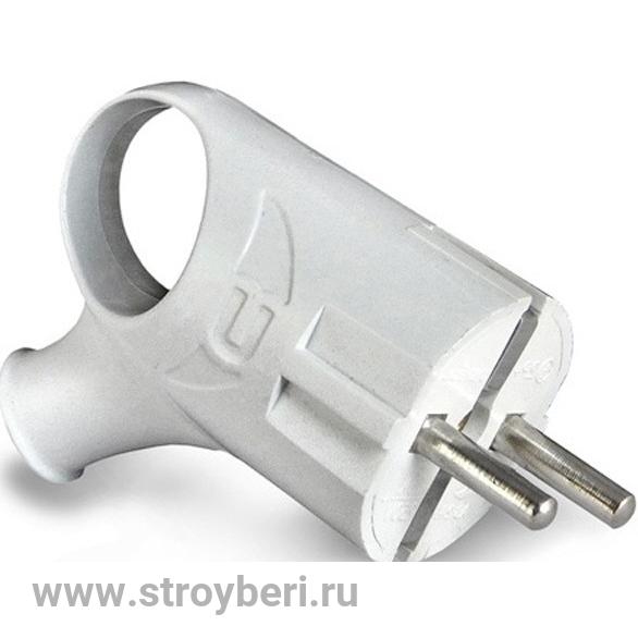 UNIVersal Вилка с ушком с/з белая 16А 250В 1/35/350