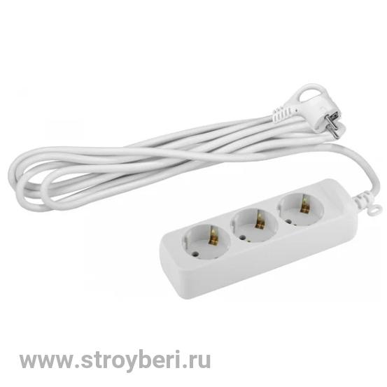 ЭРА U-3e-1,5m Удлин-ль Россия c заземл., 3х1мм2, 16А, ПВС, 3гн, 1,5м (1/20/960)