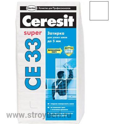 Затирка для швов Ceresit CE-33 Super/5 кг белый