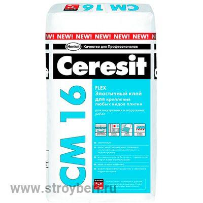 Клей для плитки Ceresit CM-16/25 кг эластичный