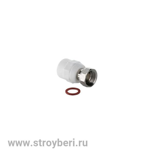 Переходник PPR белый с накидной гайкой 25 х1