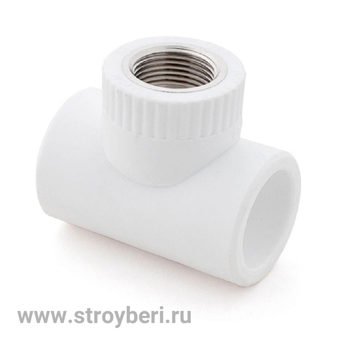 Тройник PPR белый комби.ВР 20 х 1/2