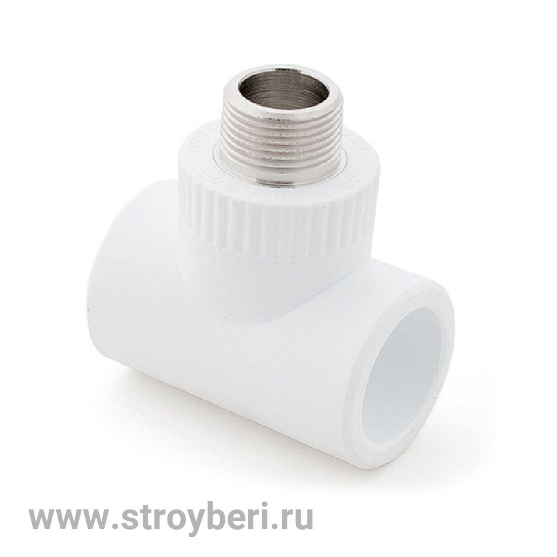 Тройник PPR белый комби.НР 20 х 1/2