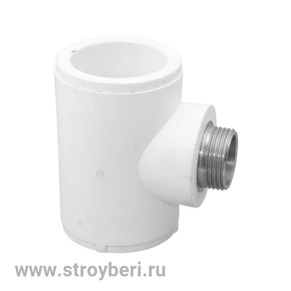 Тройник PPR белый комби.НР 25 х 1/2