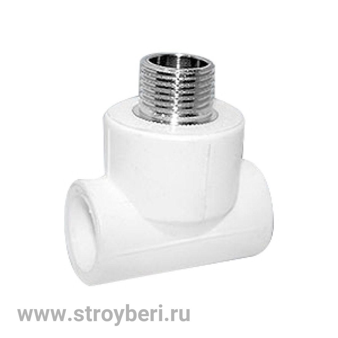 Тройник PPR белый комби.НР 25 х 3/4