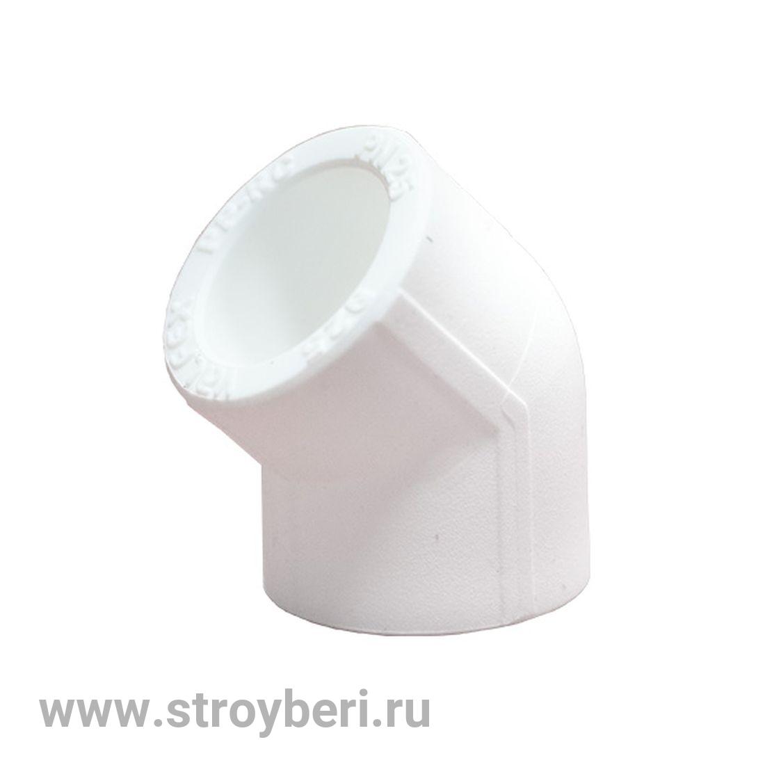 Угольник PPR белый 45гр 25