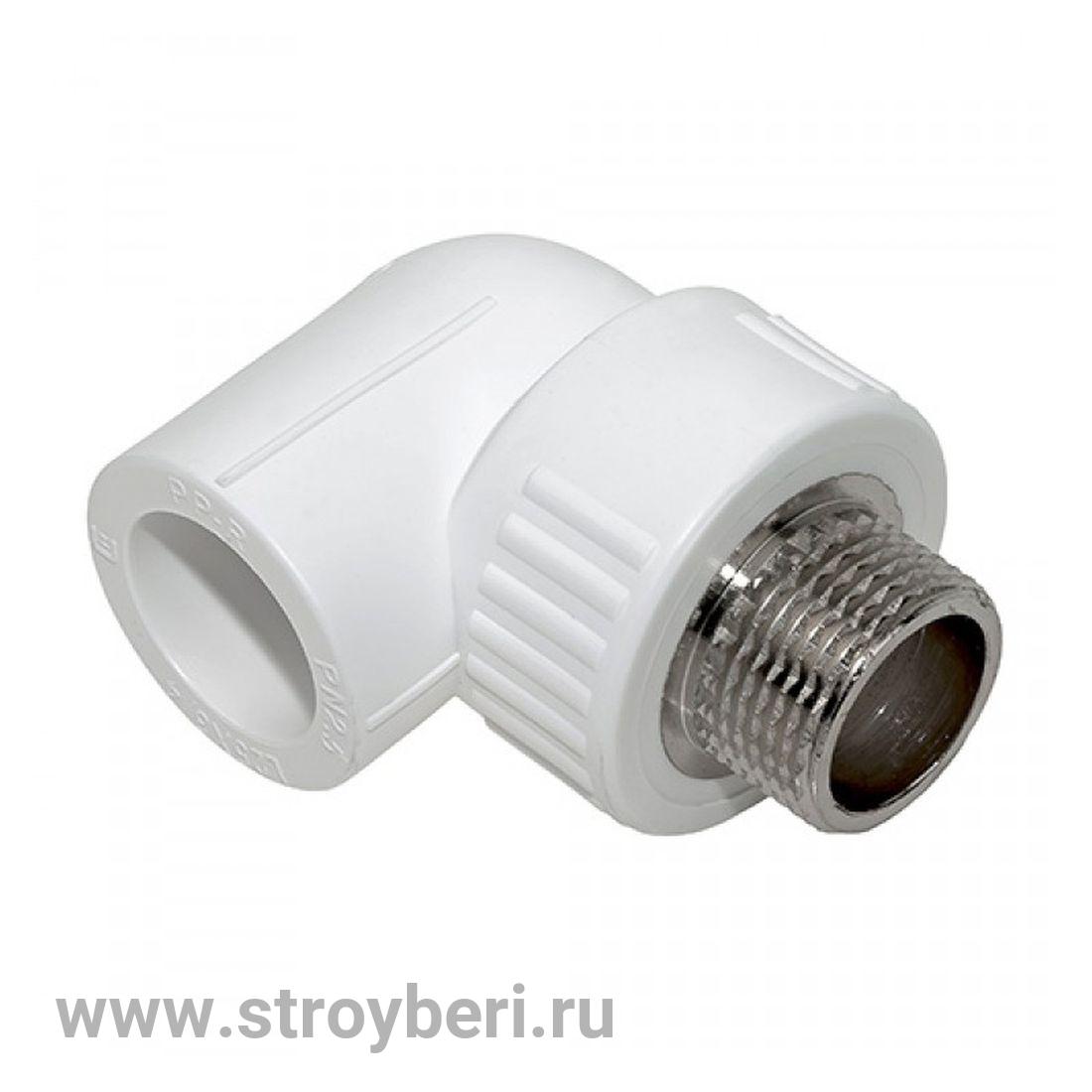 Угольник PPR белый комби.ВР 25 х 3/4