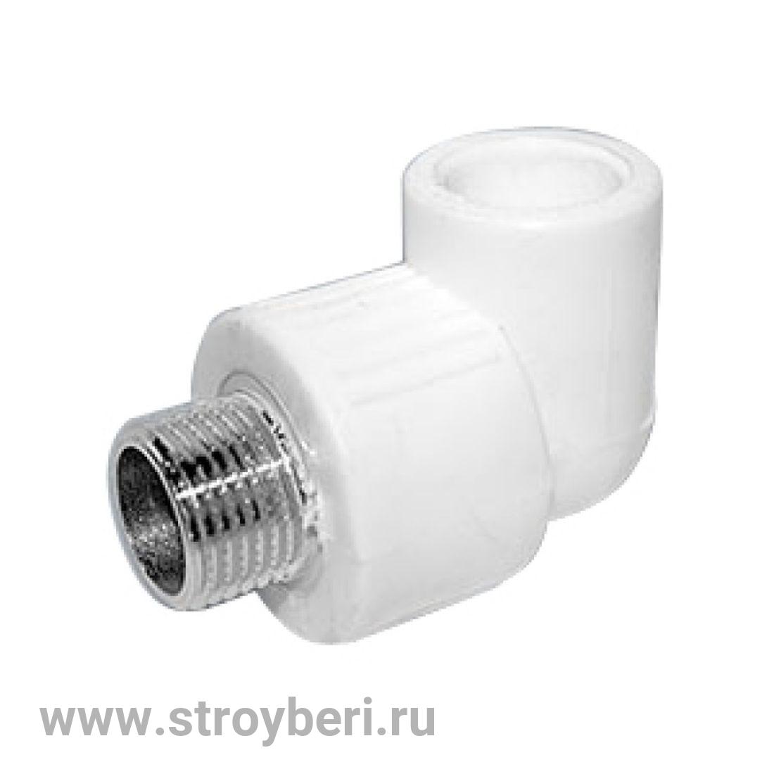 Угольник PPR белый комби.НР 20 х 3/4
