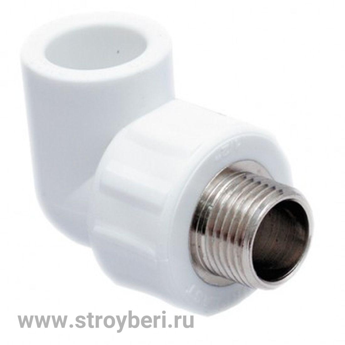Угольник PPR белый комби.НР 25 х 3/4