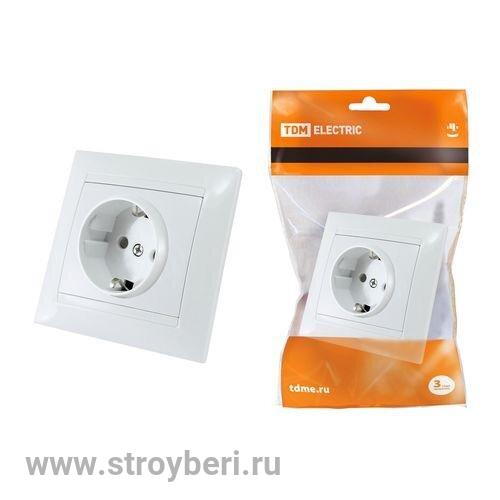 SQ1815-0023 Розетка 2П+З 16А 250В белая ''Лама'' TDM
