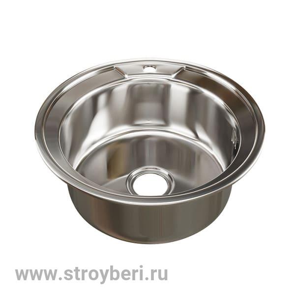 Мойка круг d 51 (0,8) вып 3 1/2 MIXLINE (глуб чаши 18см) с сифоном