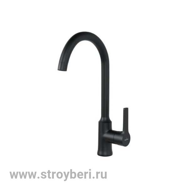 Смеситель для кухни 35k MIXLINE ML23-032 ЧЕРНЫЙ высокий излив боковая ручка