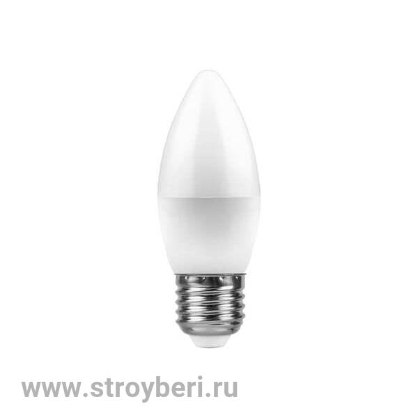 25759 Feron LB-97 E27 7W 4000K 580Lm 230V лампа светодиодная свеча 100*37мм 1/10/100