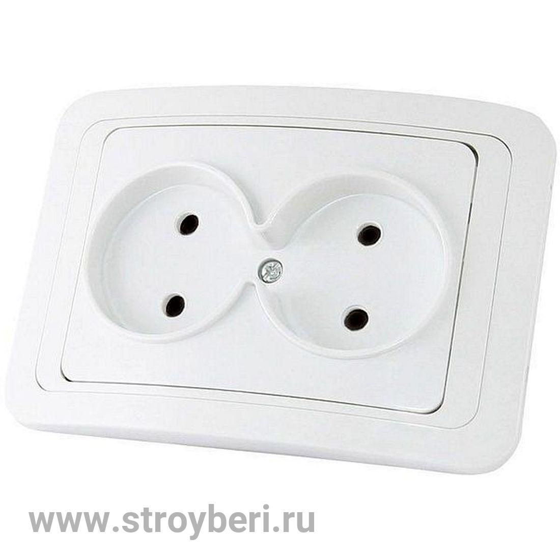 SQ1804-0009 Розетка двойная 2П 10А белая ''Валдай'' TDM