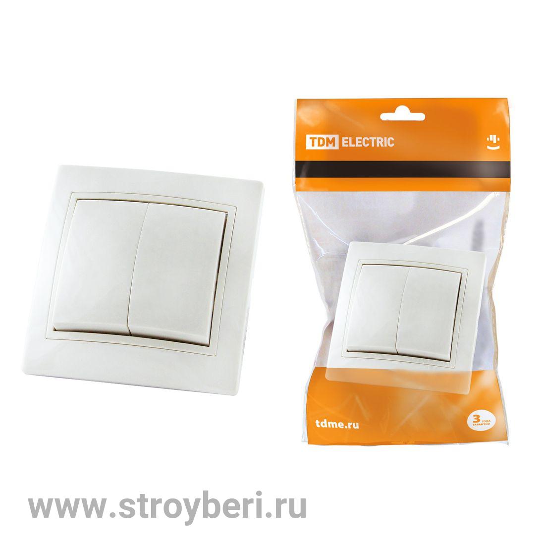 SQ1814-0002 Выключатель 2 кл. 10А белый ''Таймыр'' TDM