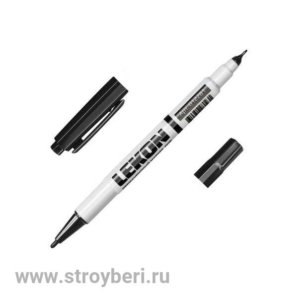 012281 Маркер перманентный двухсторонний LEKO Duo черный