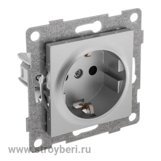 С11Р4-004 GUSI Ugra МЕХАНИЗМ  Роз. 1-ой с/з с з/ш,  скрытая  установка, 16А, 250В. Цвет серебро