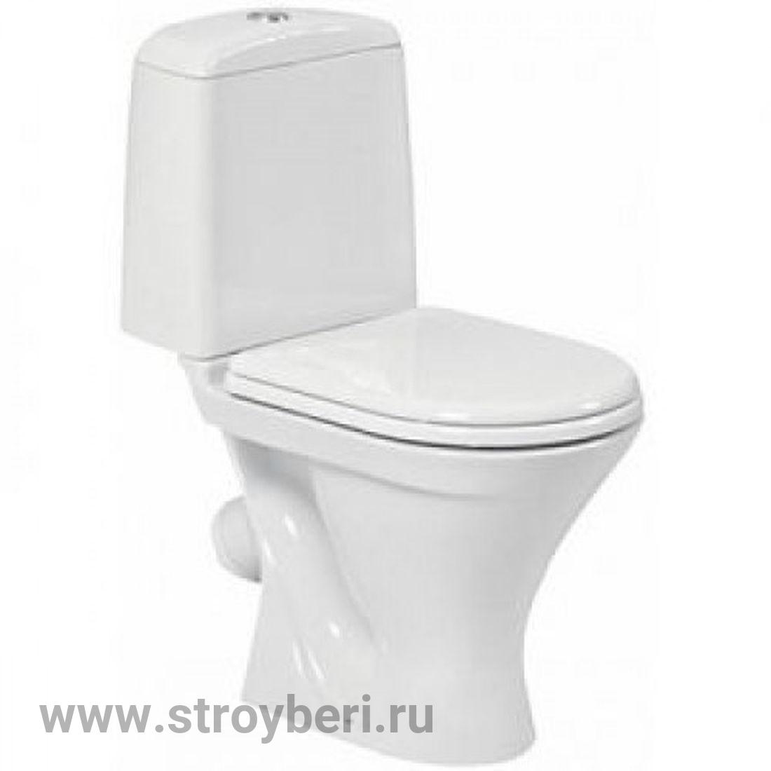 Унитаз-компакт ''Аттика'' эконом (кос, нижн, арм.Уклад, сид.полипропилен) (Sanita)