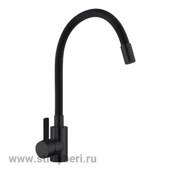 Смеситель д/кухни шар. с силикон. изливом черный d35 016098 Black&White GOTA ROCIO 1/10