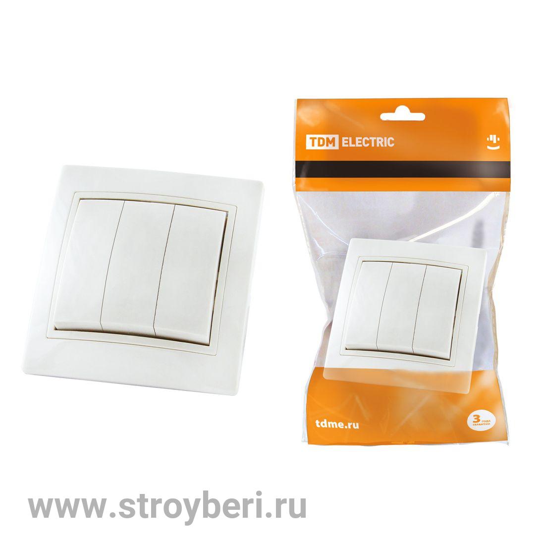 SQ1814-0003 Выключатель 3 кл. 10А белый ''Таймыр'' TDM