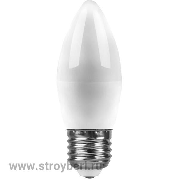 25937 Feron LB-570 E27 9W 4000K 820Lm 230V лампа светодиодная свеча 105*37мм 1/10/100
