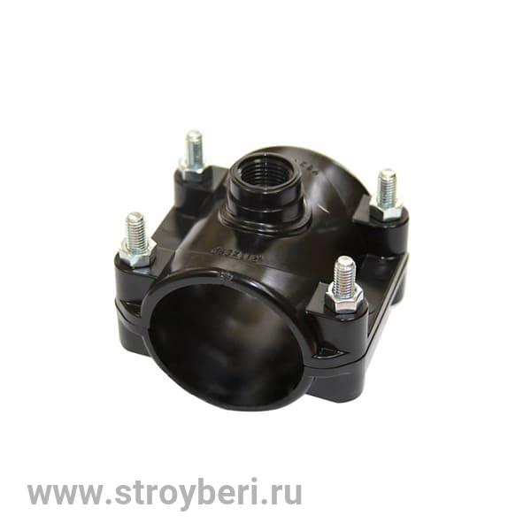 521027 Седелка ПЭ с внут. труб. резьбой 63 - 1 1/2'' 4 болта (обж.)
