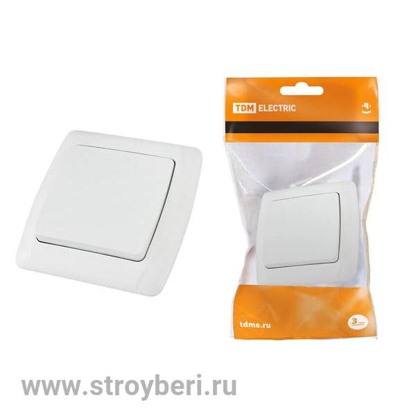 SQ1805-0001 Выключатель 1 кл. 10А белый ''Онега'' TDM