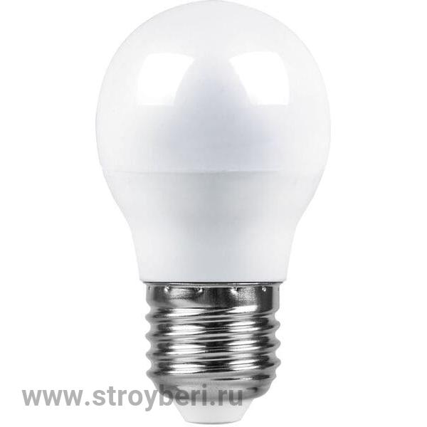 25482 Feron LB-95 E27 7W 4000K 580Lm 230V лампа светодиодная шарик 82*45мм 1/10/100