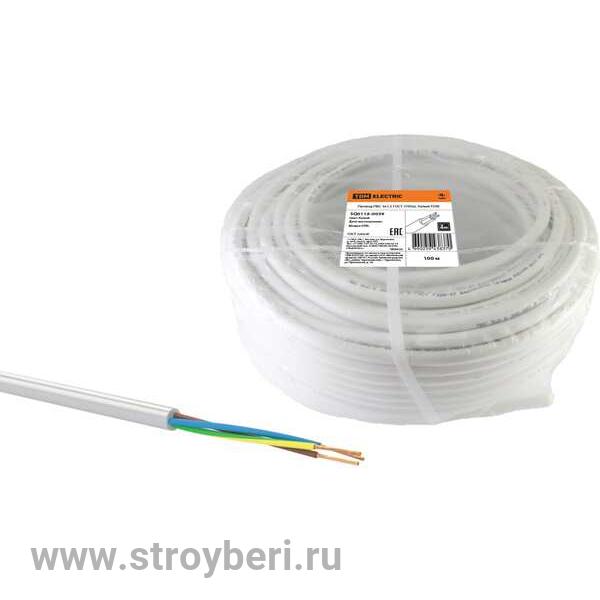 SQ0118-0039 Провод ПВС 3х1,5 ГОСТ (100м), белый TDM