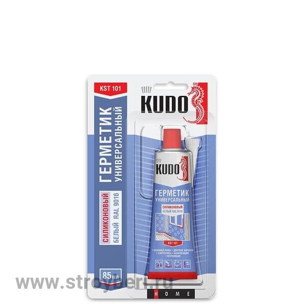 KST-101 Герметик KUDO силиконовый универсальный белый, в тюбике 85 мл Д