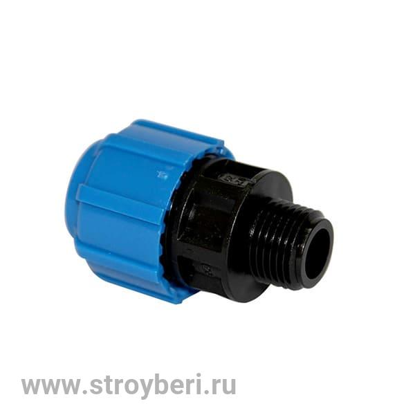 503300 Муфта переход. ПЭ с нар. труб. резьбой 25х3/4'' (обж.) ТПК-Аква