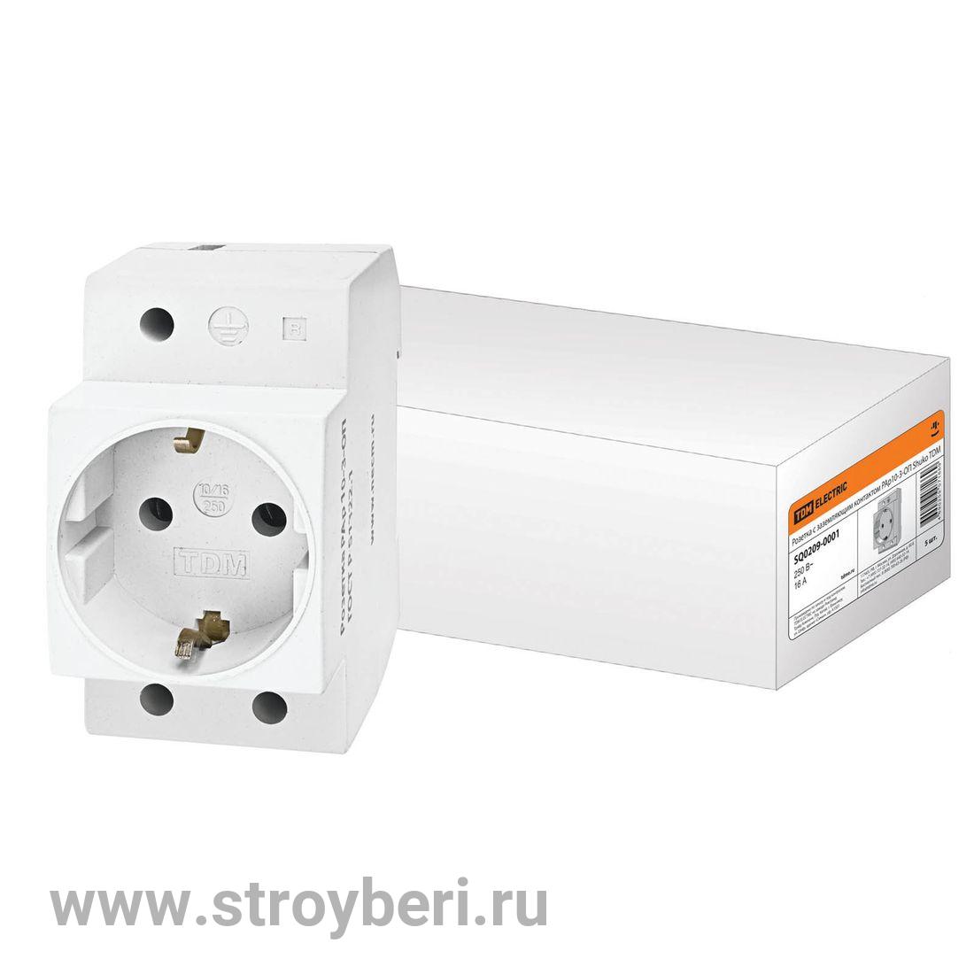 SQ0209-0001 Розетка с заземляющим контактом РАр10-3-ОП Shuko TDM