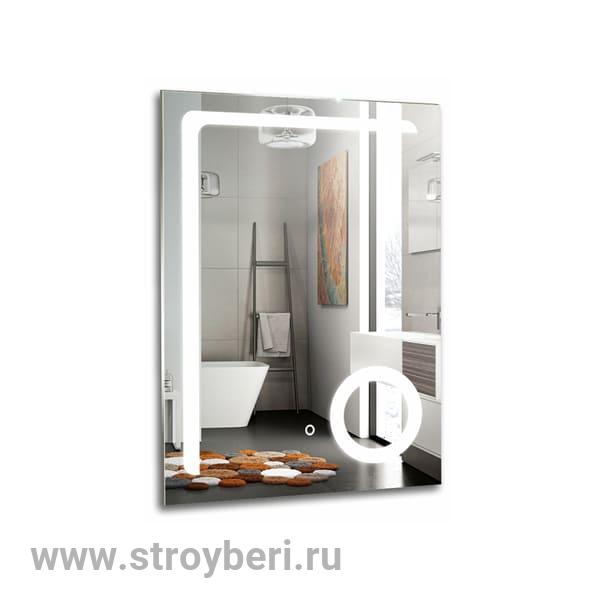 Зеркало MIXLINE ''Клио'' 600*800 (ШВ) сенсорный выключатель, светодиодная подсветка+увеличит. зеркало
