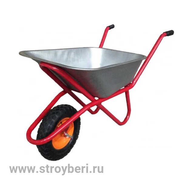 Тачка строительная 110л одноколесная оцинк колесо пневмо ТО-318