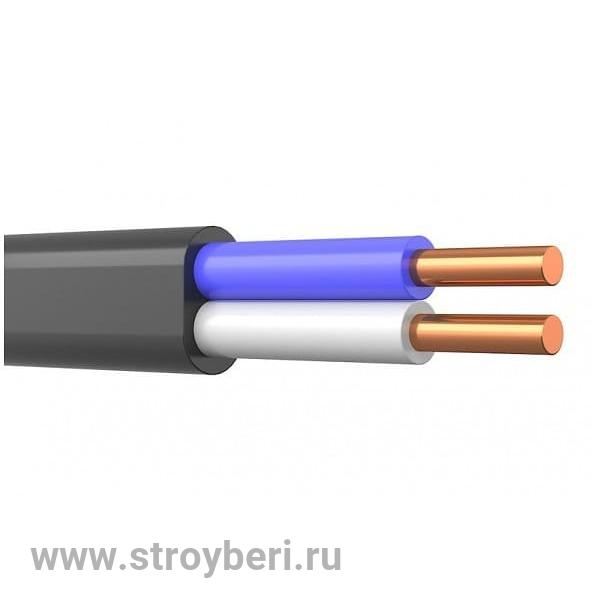 Кабель ВВГнг-LS плоский 2*1,5 черный (100м) ГОСТ
