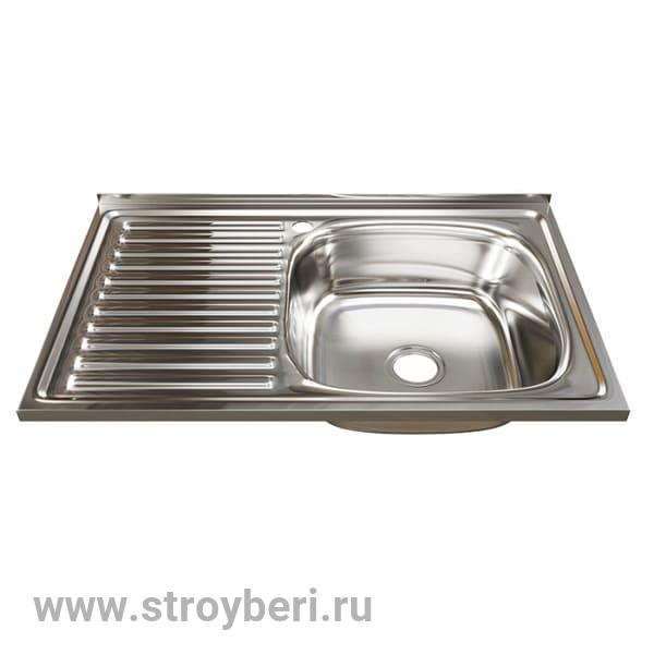 Мойка 50х80 (0,6) прав вып 3 1/2 MIXLINE 16см с сифоном